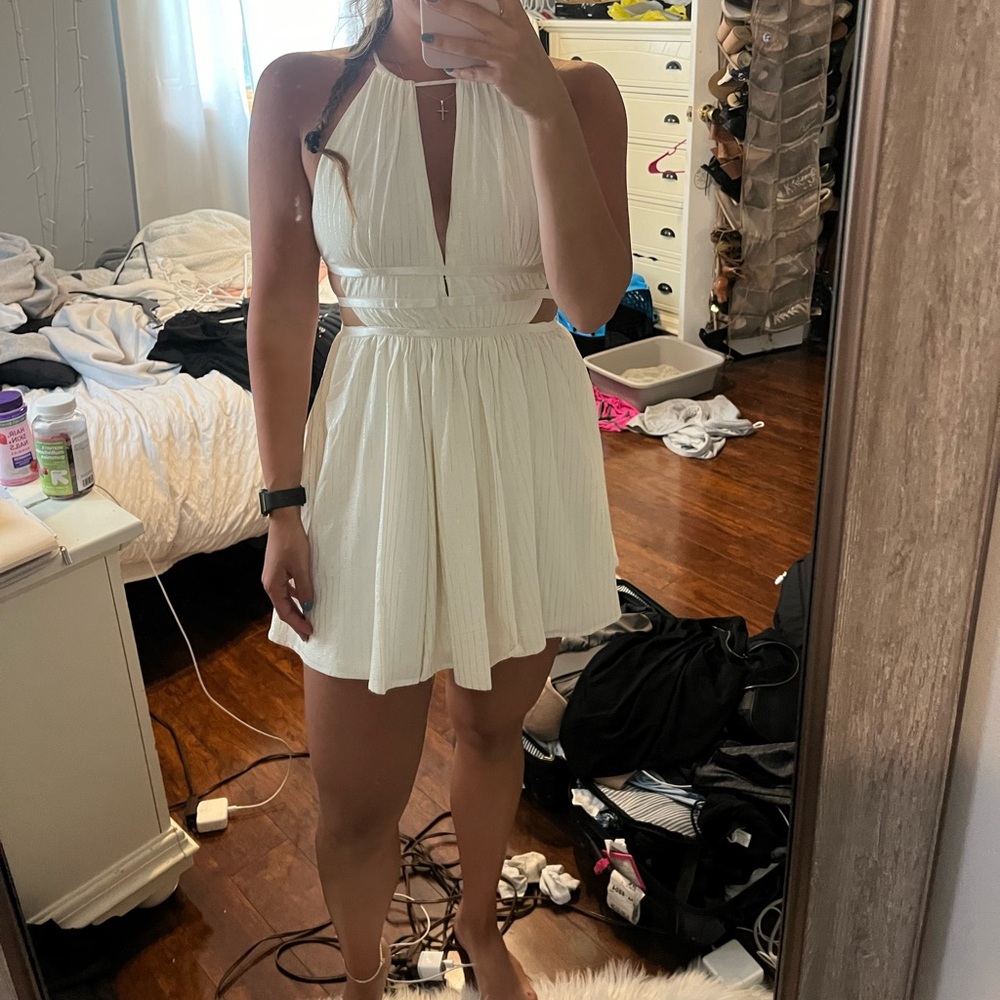 FashionNova short white dress